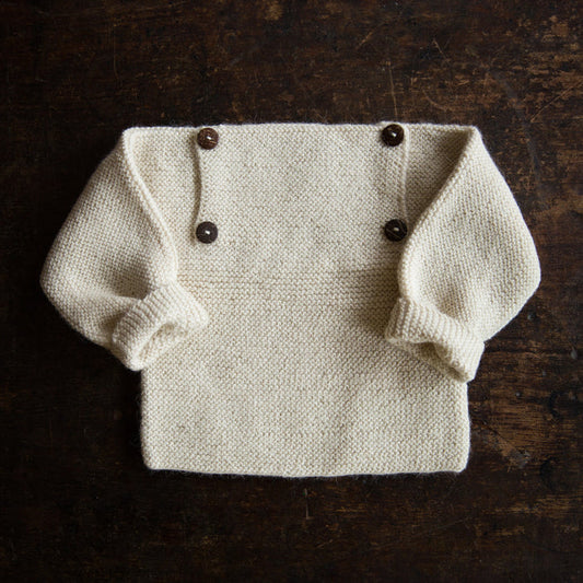 Baby Handknit Alpaca Sweater - Natural