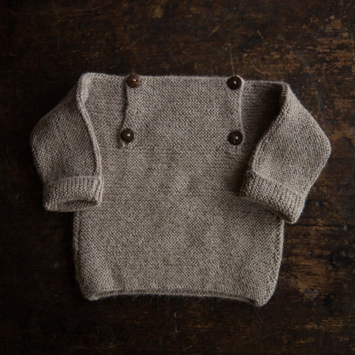 Baby Handknit Alpaca Sweater - Oatmeal