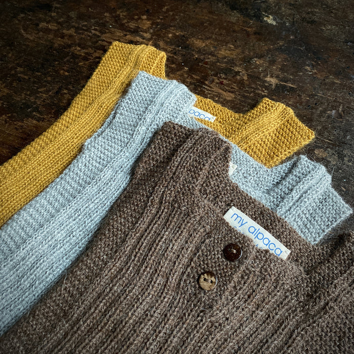 Baby & Kids Handknit Alpaca Rib Vest - Brown