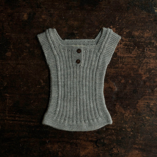 Baby & Kids Handknit Alpaca Rib vest - Light Grey