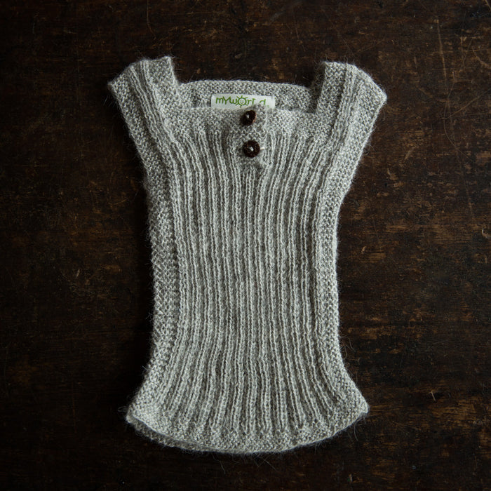 Baby & Kids Handknit Alpaca Rib vest - Light Grey