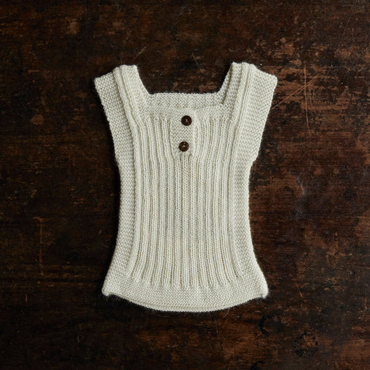 Baby & Kids Handknit Alpaca Rib Vest - Natural