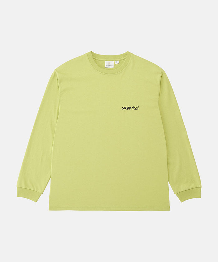 Gramicci sweet pea colored Bass Long-Sleeve Tee against a light-tone background.