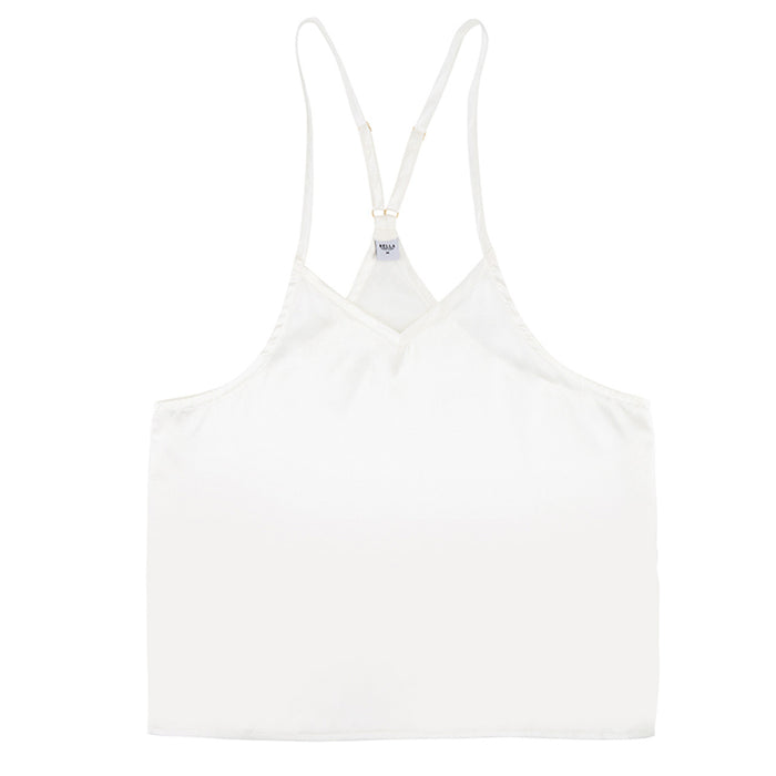 Bella -  Cami + Velvet Ruffled Short 0675 - White