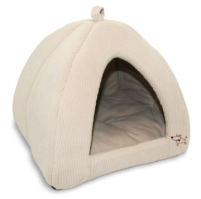 Best Pet Supplies - Cama para tienda de campaña, beige (Corduroy Beige), Medium (16" x 16")