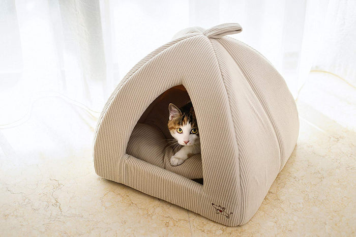 Best Pet Supplies - Cama para tienda de campaña, beige (Corduroy Beige), Medium (16" x 16")