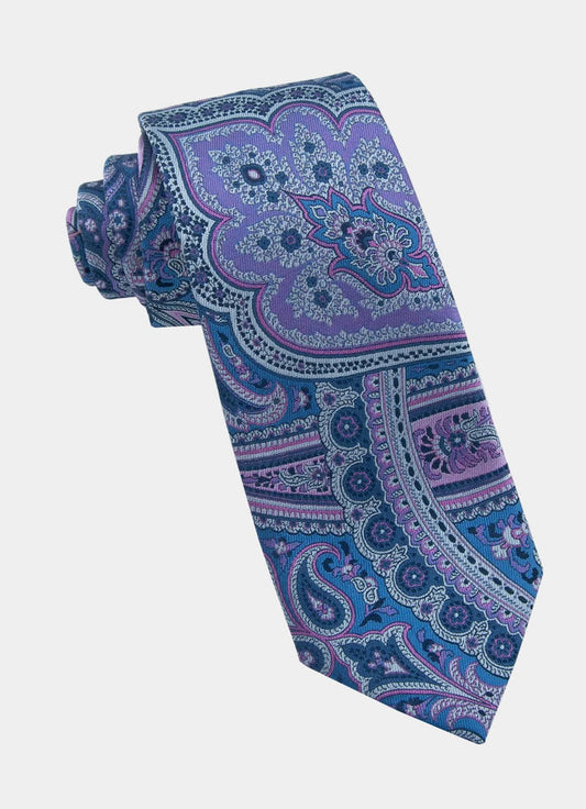Blue/Purple Paisley Silk Neck Tie - 15134-83643 - Hammer Made