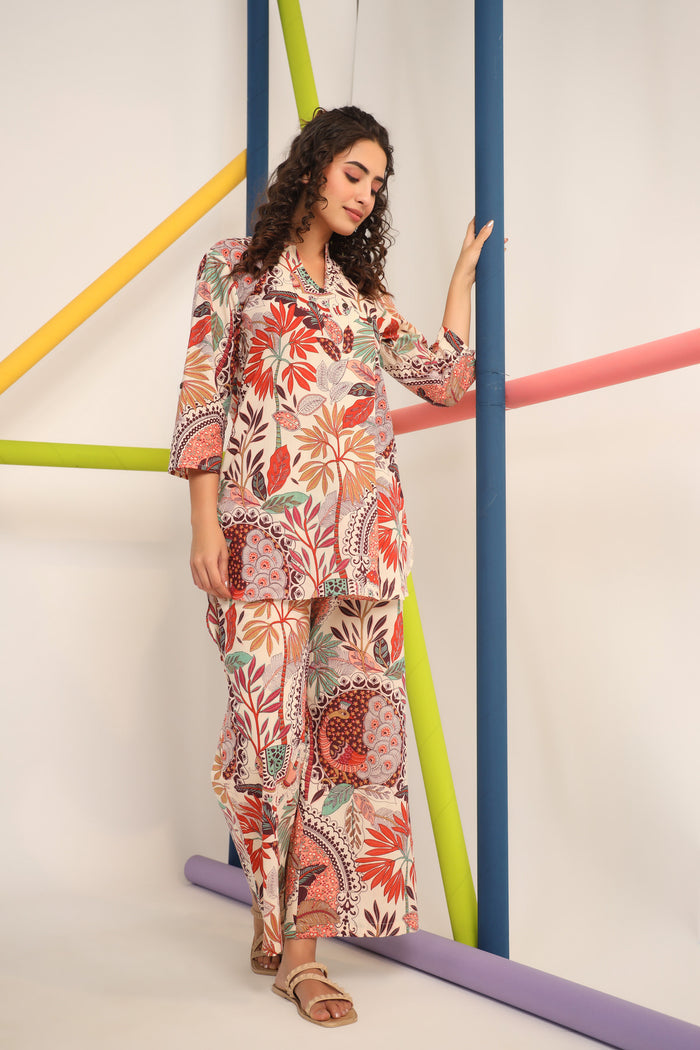 Bohemian Multi Coloured Cotton Co-ord Set