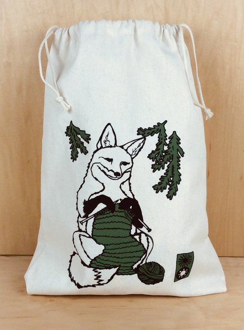 Bonnie Bishoff - Fox Drawstring Project Bag