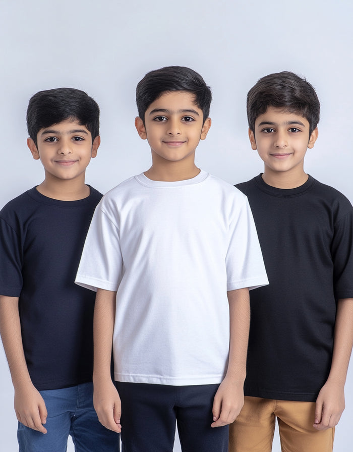 Boys Essentials Tops (Pack of 3) Half Sleeves - Hinz Clothing