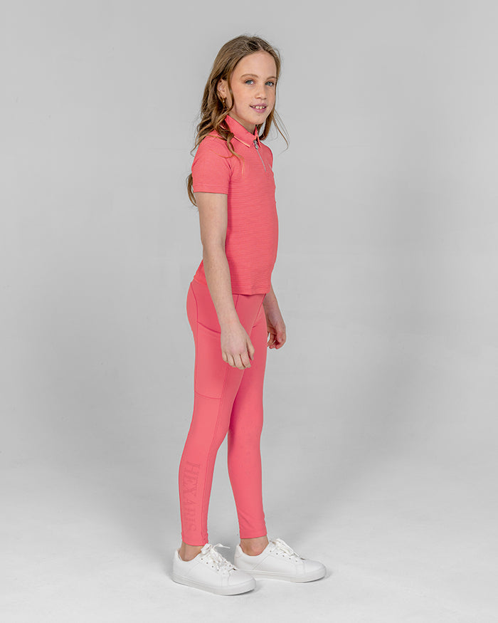 Calypso Kids Short Sleeve Polo - Hot Coral
