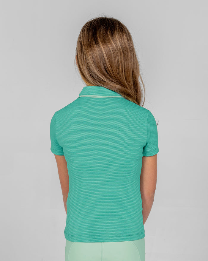 Calypso Kids Short Sleeve Polo - Sea Turquoise