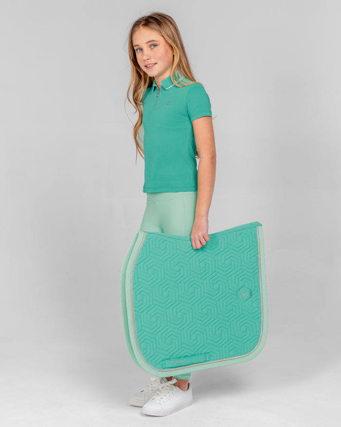 Calypso Kids Short Sleeve Polo - Sea Turquoise