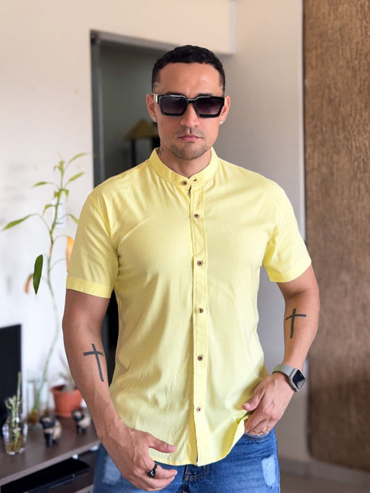 Camisa versace basica amarilla entera