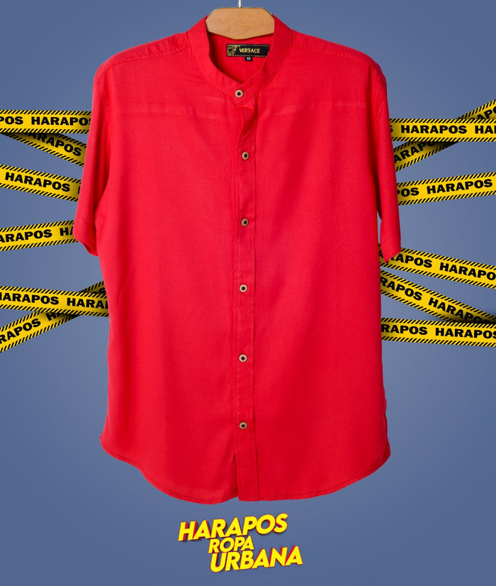 Camisa versace basica roja entera