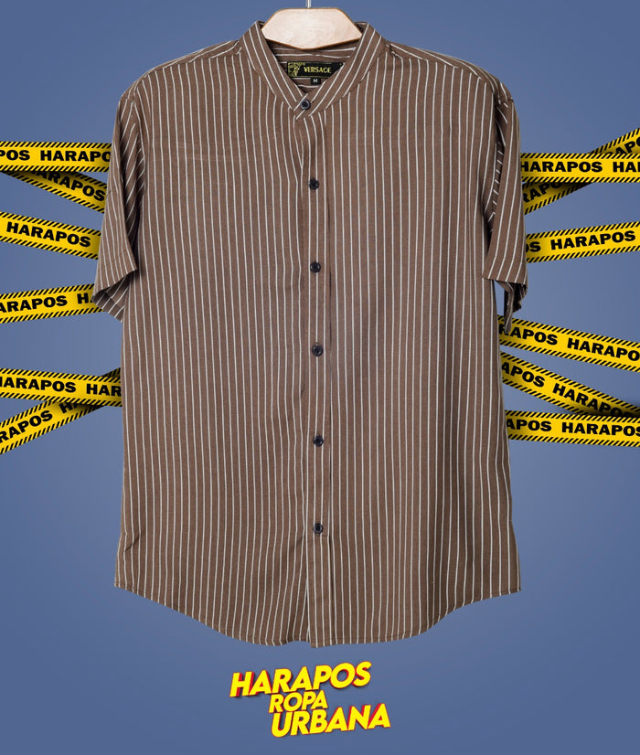Camisa versace cafe a rayas