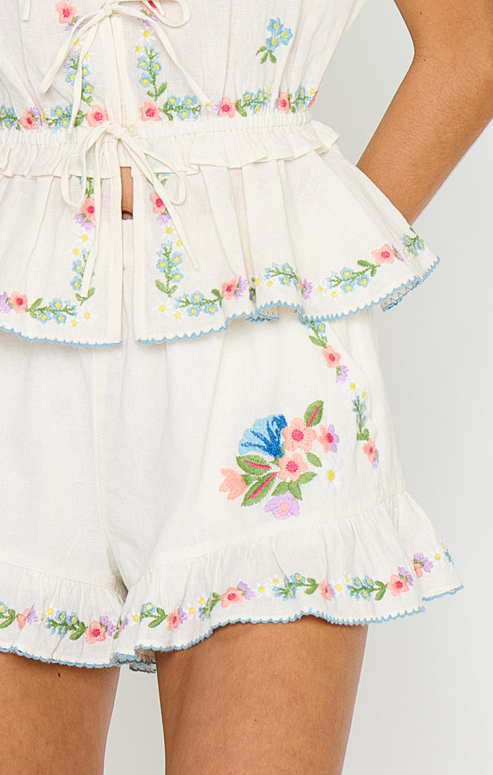 Cannes Shorts ~ Wild Meadow Embroidery
