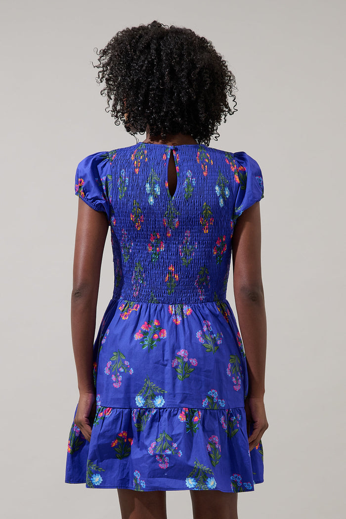 Clemen Floral Ansel Smocked Mini Dress