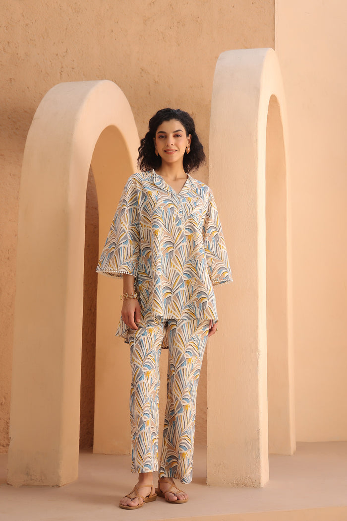 Coastal Lines Cotton Co-ord Set