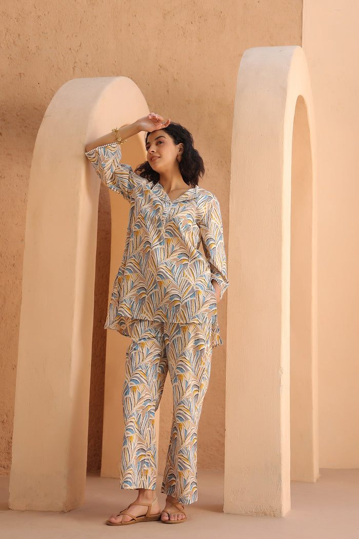 Coastal Lines Cotton Co-ord Set