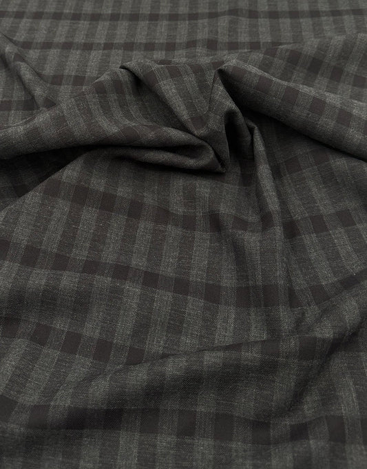 Cossato Cotton & Cashmere Check Fabric, Classic Grey