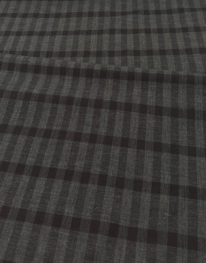 Cossato Cotton & Cashmere Check Fabric, Classic Grey