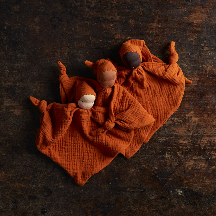 Cotton Muslin Snuggle Comforter - Rust - Many Colours