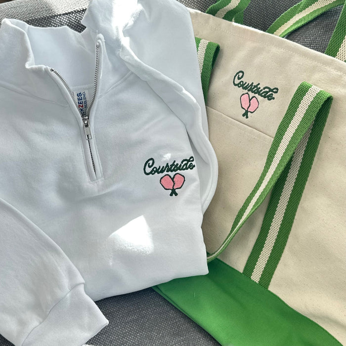 Courtside Pickleball Tote Bag with Quarter-Zip