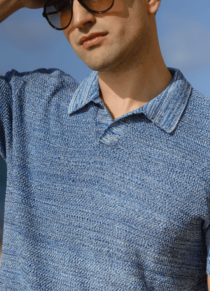 Cresco Split Neck Knit Polo - 15590-83985 - Hammer Made
