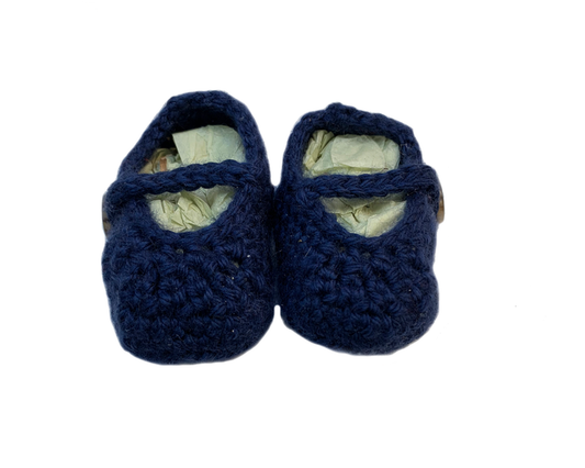 Crochet Blue Baby Booties