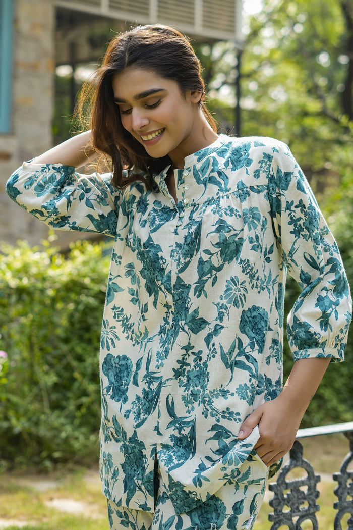 Crystal Cove Cotton flex Loungewear Top Set