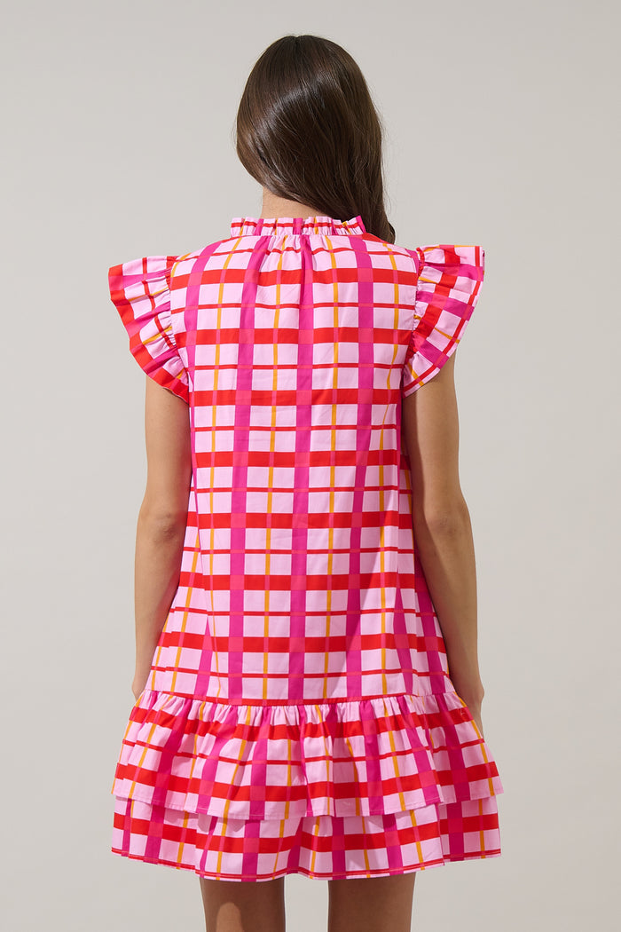 Darvy Checker Savie Shift Mini Dress