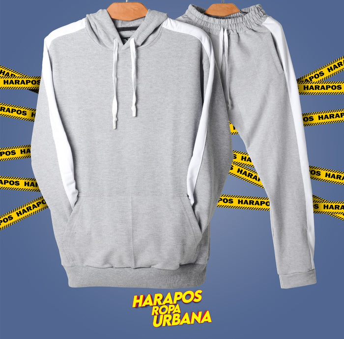 Deportivo upperclass plomo franja blanco