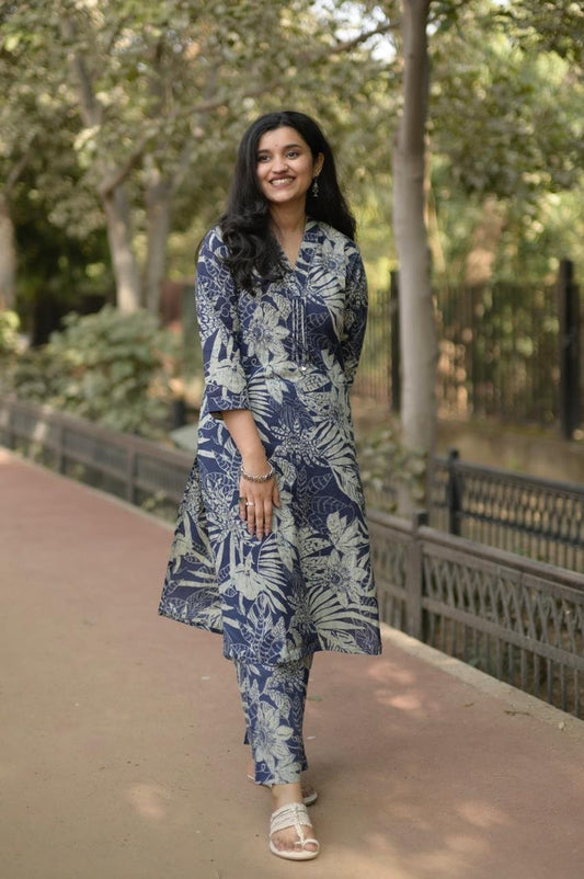 Disha Everyday Cotton Sets- Blue Tropicals