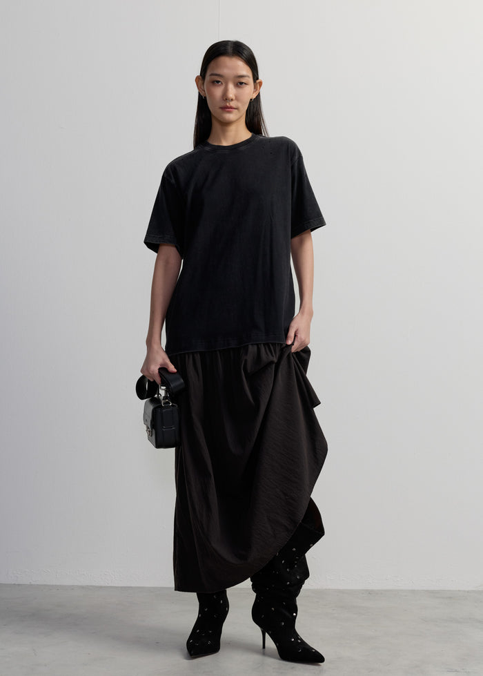 DISTRESSED TEE MAXI DRESS