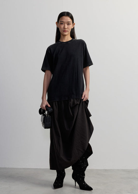 DISTRESSED TEE MAXI DRESS
