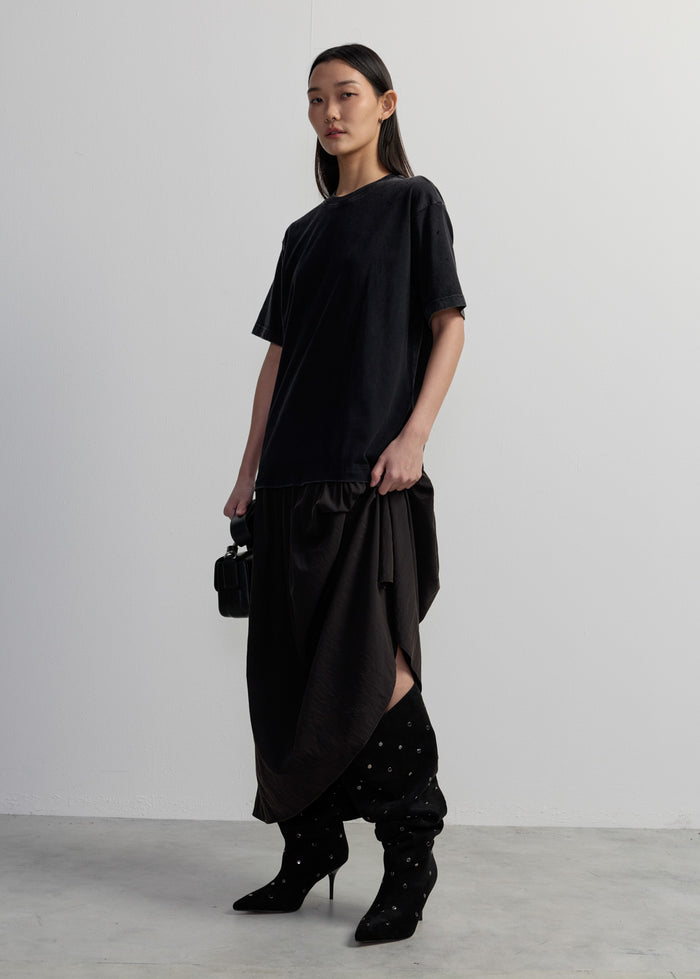 DISTRESSED TEE MAXI DRESS