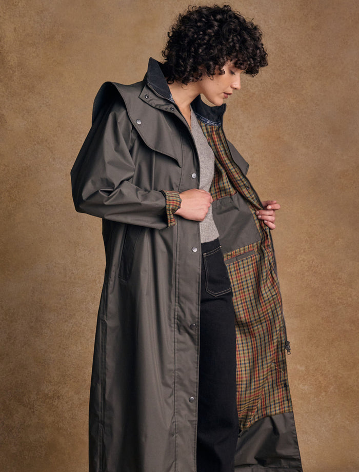 Jack Murphy Donegal Ladies Waterproof Full Length Coat -Olive #color_olive