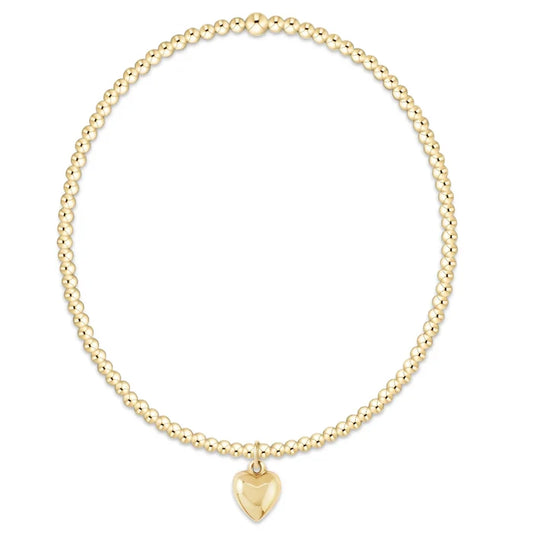 E newton| Classic gold 2mm Love Plush Charm Bracelet