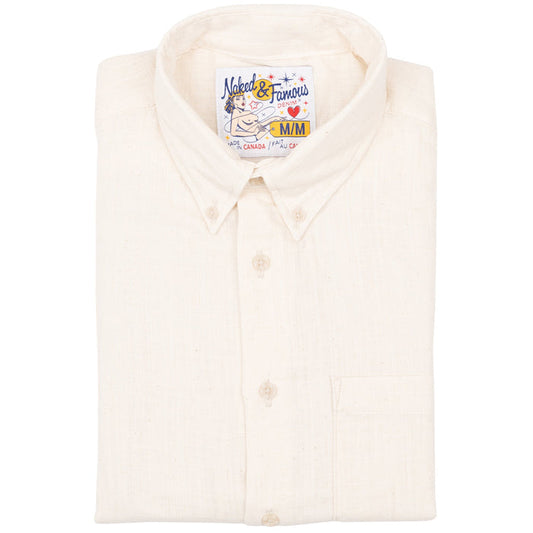 Easy Shirt - Double Weave Slub Gauze- White by Naked & Famous Denim