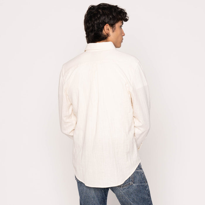 Easy Shirt - Double Weave Slub Gauze- White by Naked & Famous Denim