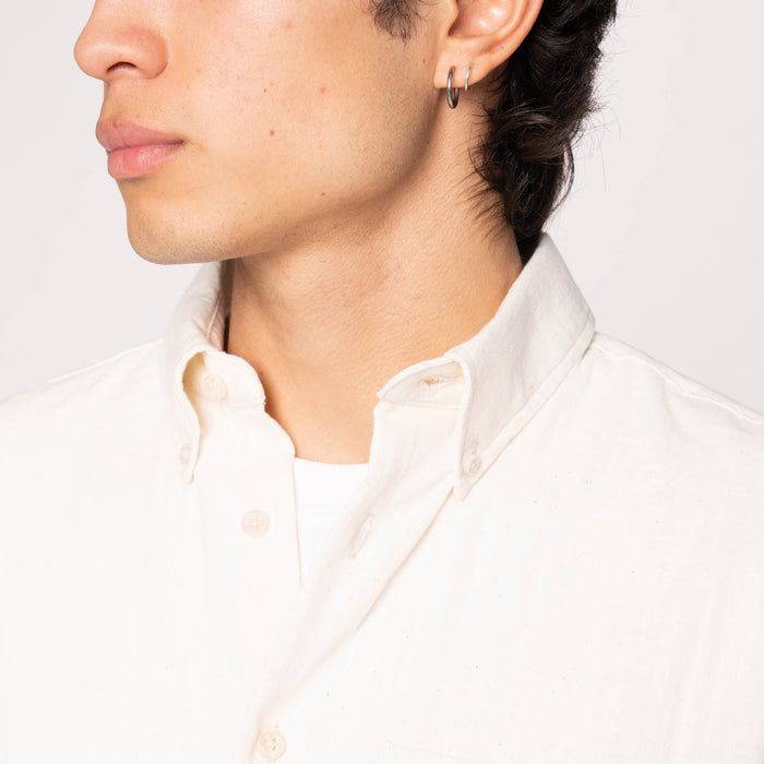 Easy Shirt - Double Weave Slub Gauze- White by Naked & Famous Denim