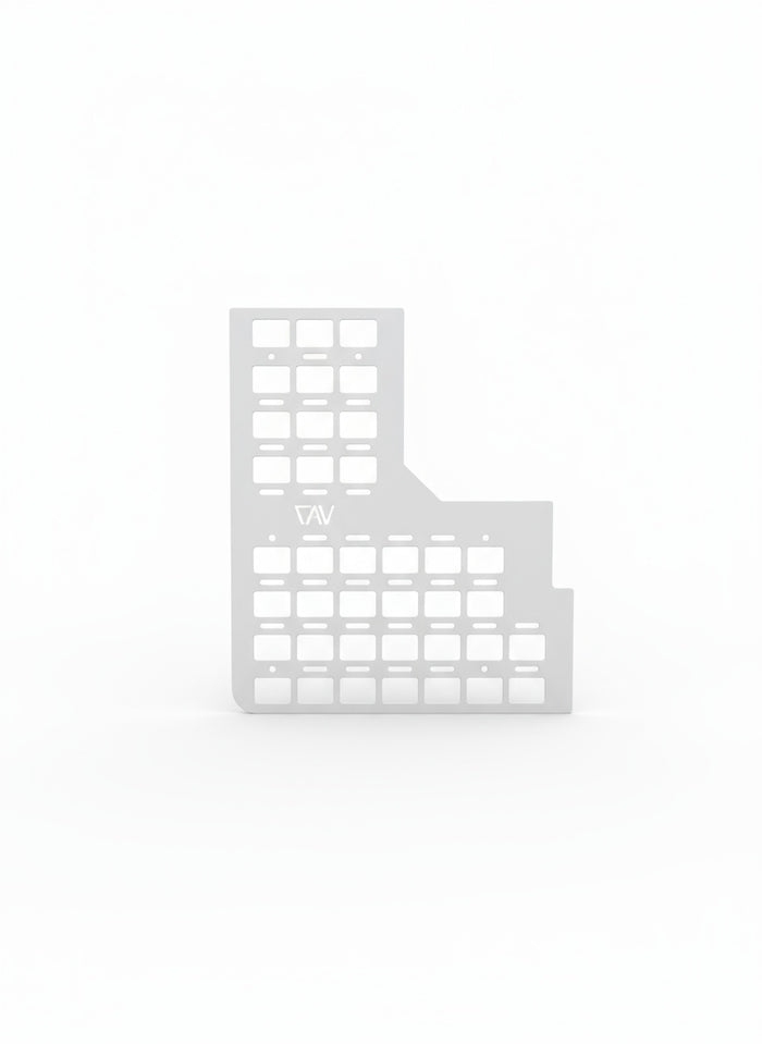 Ekko Molle Panel left side accessory with multiple square cutouts for modular van storage.