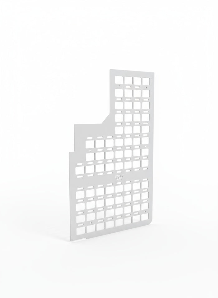 Ekko MOLLE panel for right side van mounting, features grid layout for gear organization.