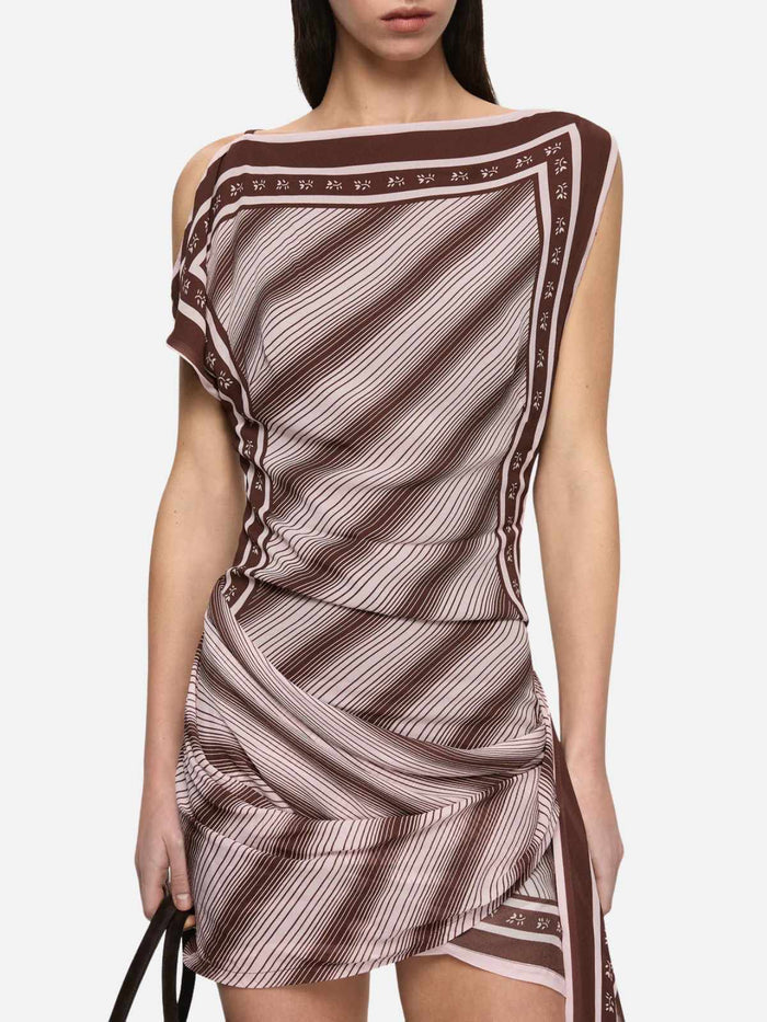 Evely Mini Dress - Geo Scarf Print