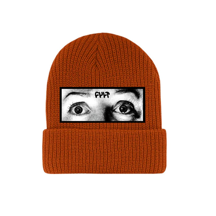Eyes Beanie / burnt orange