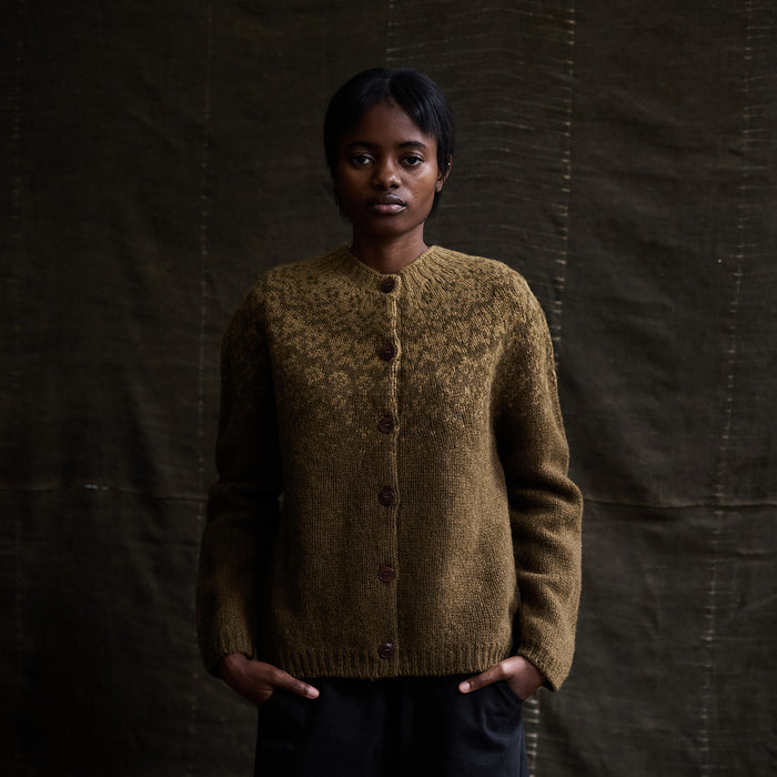 Fauna Women's Cardigan - Lambswool - Olive