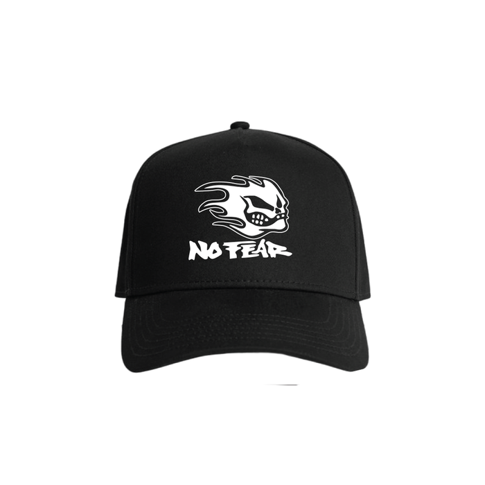 Flaming Skull Snapback - Black