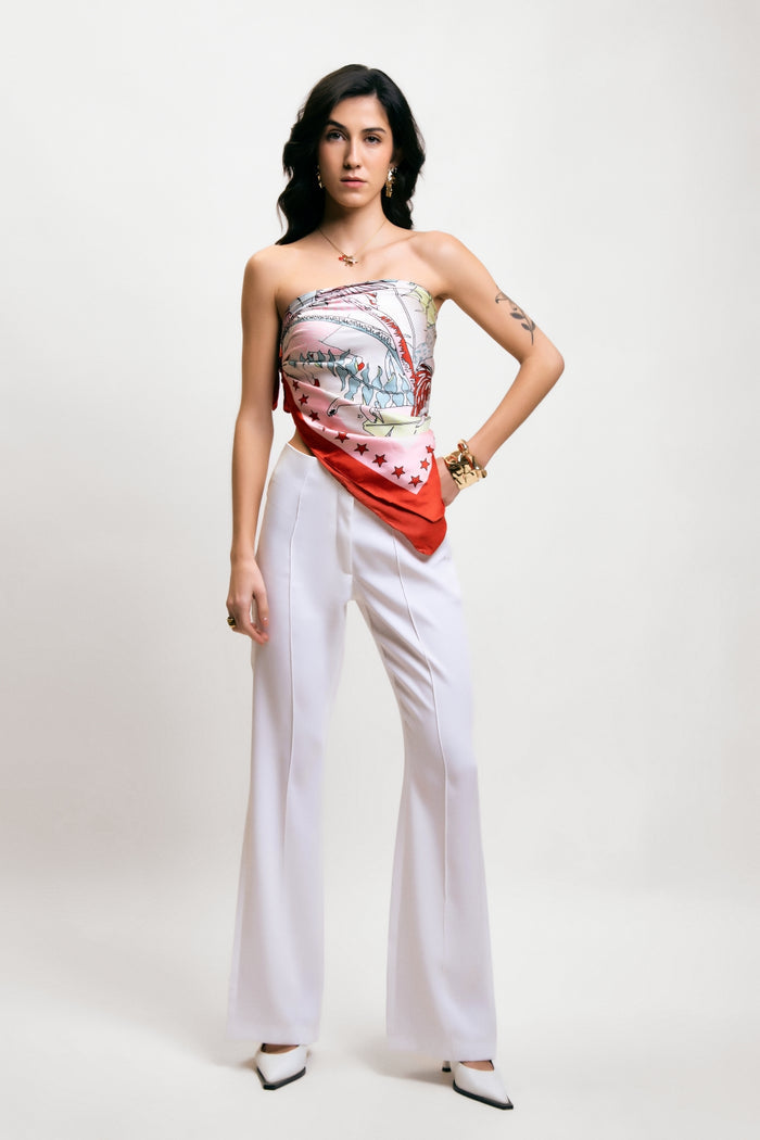 Flare Trousers with Front Seam
