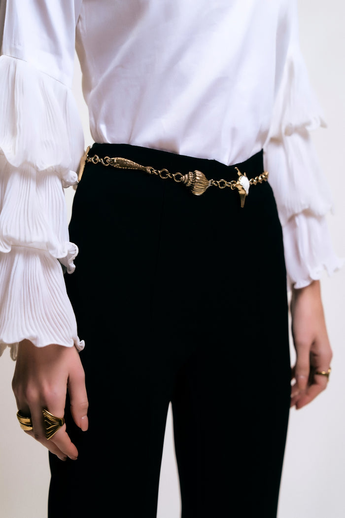 Flare Trousers with Front Seam